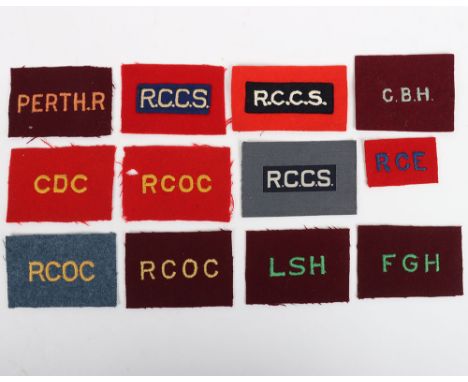 Grouping of WW2 Canadian Cloth Formation Signs, including Cape Brenton Highlanders 5th Canadian Armoured division, Royal Cana