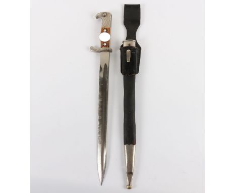 WW2 German Police Bayonet by Carl Eickhorn, Solingen, example with two piece stag horn grips, aluminium police eagle emblem t