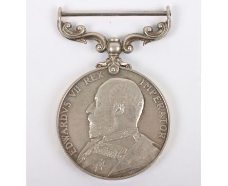 Edward VII Army Long Service and Good Conduct Medal to a Drummer in the Devon Regiment, EVII issue with impressed naming, “70