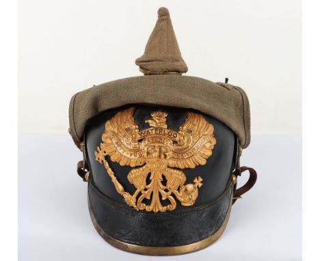 Imperial German Infantry Regiment Nr 74 (1st Hannover) Other Ranks Pickelhaube with Original Trench Cover, fine untouched exa