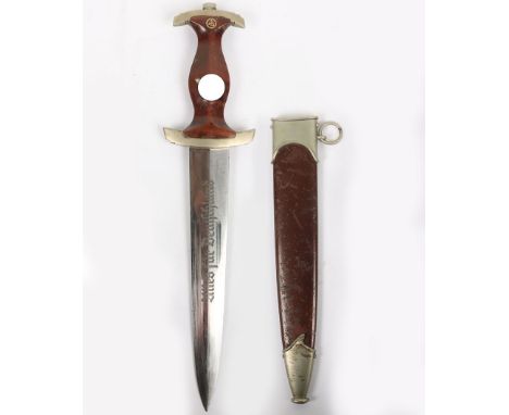 Third Reich SA (Sturmabteilung) Erased Röhm Inscription Dress Dagger by F Dick, good untouched example with tiger stripe brow