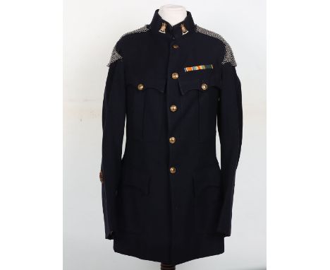 Hampshire Carabineers (Yeomanry) Warrant Officers Patrol Tunic, blue cloth four pocket patrol tunic with chain mail shoulder 