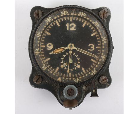 WW2 German Luftwaffe Aircraft Cockpit Clock by Junghans, good example with what appears to be a working movement. Stamped to 