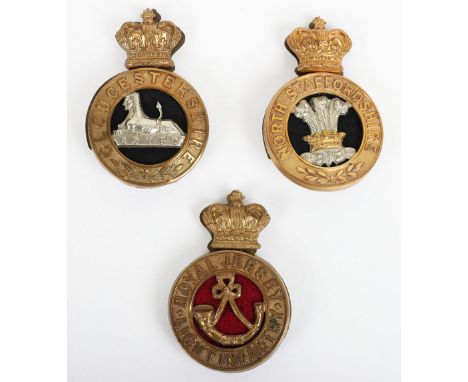 3x Victorian Other Ranks Glengarry Badges, two piece examples with backing plates, examples for Royal Jersey Light Infantry, 