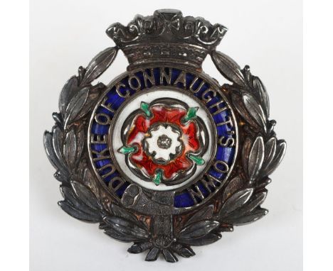 6th Battalion Hampshire Regiment Officers Cap Badge, fine silvered and enamel officers cap badge with J R Gaunt makers detail