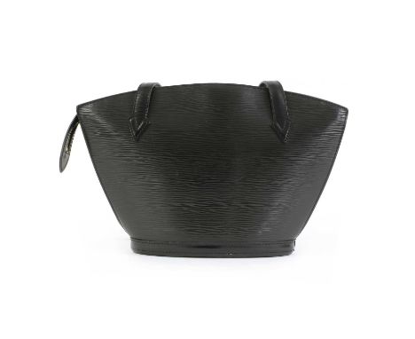 A Louis Vuitton black epi leather St Jacques PM bag,dual flat handles, gold tone zip opening to interior slip pocket and phon