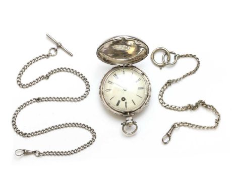 A sterling silver verge fusee pocket watch, 58mm diameter, the movement signed Richard Tapper, Windsor, no. 1138, 139.07g, to