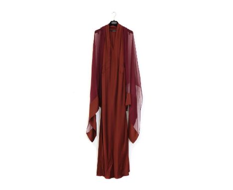 An Amanda Wakeley full length evening dress, with shawl,lined, size UK 10Condition ReportGood overall condition, there are a 