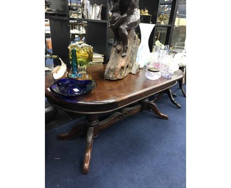 TWO OVAL WINE TABLEStogether with a coffee table