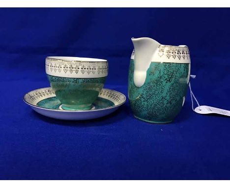 ROYAL GRAFTON GREEN AND GILT TEA SERVICE