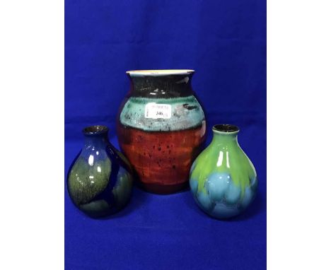 THREE POOLE POTTERY VASES