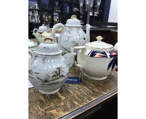 COLLECTION OF TEA CHINAto include a Royal Doulton tea pot, a Royal Worcester reproduction tea pot, Japanese eggshell porcelai