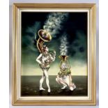 Struck, Paul (1928-2015), Ölgemälde um 1990 Musik Clowns