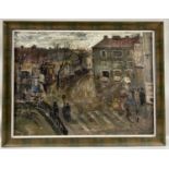 Toth M., Istvan (1922-2006), Ölgemälde Stadtansicht Szekesfehervar Lenin utca Ungarn