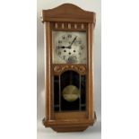 Wanduhr Regulator FMS Friedrich Mauthe Schwenningen, Eichenholz