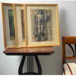 Toth M., Istvan (1922-2006), drei Mischtechnik Malereien, Personen Akt