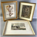 Toth M., Istvan (1922-2006), drei Mischtechnik Malereien, Stadtansicht, Landschaft, Personen