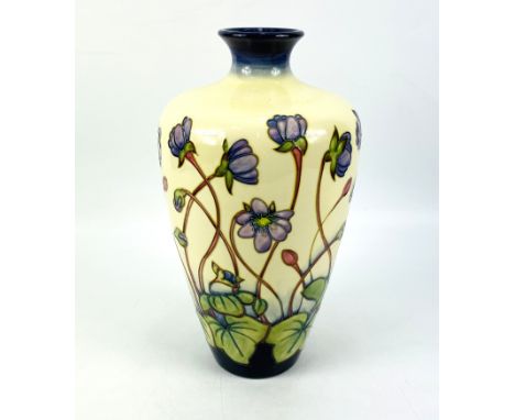 A large Moorcroft pottery "Hepatica" pattern high shouldered vase designed by Emma Bossons, fully signed to the underside. 17