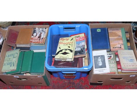 Three boxes of many first edition works of fiction mainly early and mid C20th.