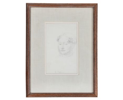 JOHN LINNELL (BRITISH, 1792-1882). Portrait study of a lady, purportedly his daughter Hannah Palmer  inscribed lower middle "