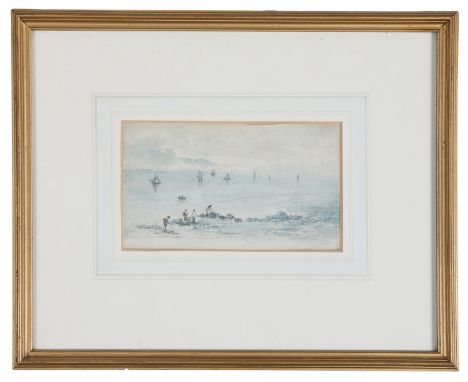 CIRCLE OF JOHN CONSTABLE (BRITISH, 1776-1837). "Weymouth Bay From Osmington,"   watercolour 10.5 x 18cm (4.25 x 7.25in)  Foot