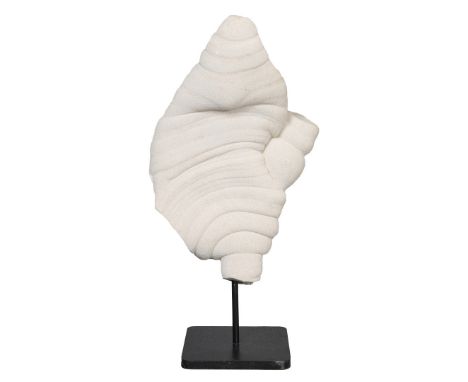 A GOGOTTE FORMATION, THE HAND FONTAINBLEAU, FRANCE OLIGOCENE PERIOD. 41cm high 20.5cm wide including stand,   Note - Gogottes