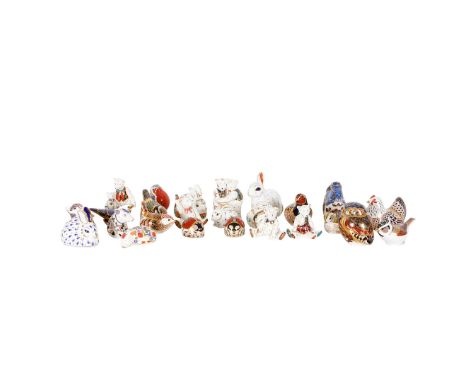 A QUANTITY OF ROYAL CROWN DERBY PAPERWEIGHTS (25). including several Teddy Bear examples, a Pig, two Ladybugs, an Owl, a Squi