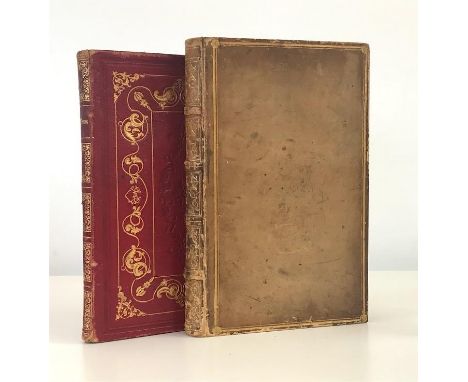 MANUSCRIPT TRAVEL GUIDE TO FRANCE &amp; BASQUE SPAIN, c. 1860, small octavo, worn tan calf, all edges gilt; illustrated with 