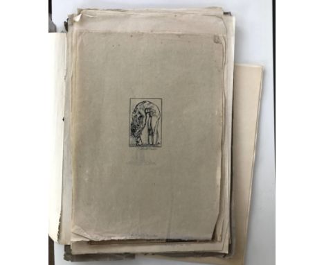 FREDERICK CARTER, TWENTY DRAWINGS, Portfolio, loose paper portfolio very worn, one of 10 copies on large paper, each proof si