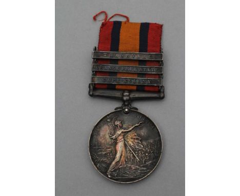 A VICTORIAN SOUTH AFRICA MEDAL, with Cape Colony bar, Orange Free State bar, Transvaal bar and ribbon, named "2270 PTE J. McC