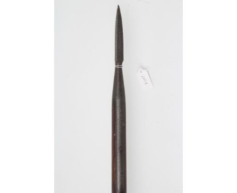 A BRITISH NAVAL BOARDING PIKE, with triangular section point, tangs marked with "N", "EFD" under board arrow, and crown over 