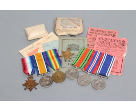 A FAMILY OF MEDALS FOR THE FIRST & SECOND WORLD WAR AWARDED TO A FATHER & SON, comprising Victory Medal, British War Medal an