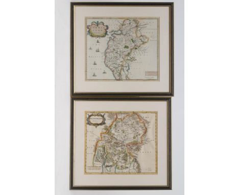 ROBERT MORDEN (c.1650-1703), "Westmorland", hand coloured engraved map with title cartouche and scale, 14 1/4" x 16 1/2", tog