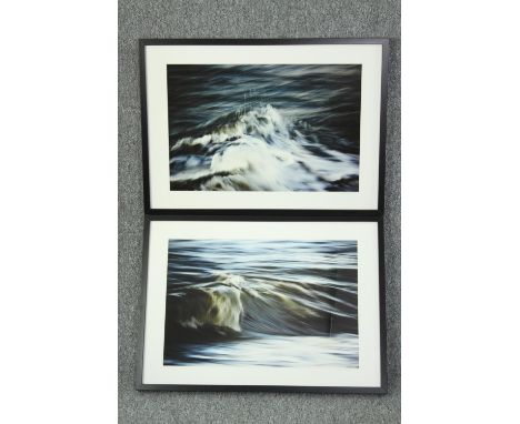 Two seascape prints. Signed indistinctly bottom right. Framed and glazed. Each measures H.54 x W.78 cm. 