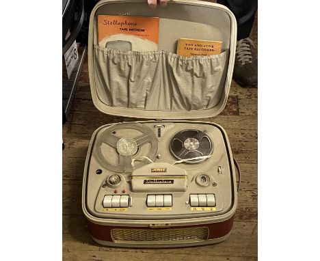 A vintage Stellafone reel to reel tape player (untested), shipping unavailable 