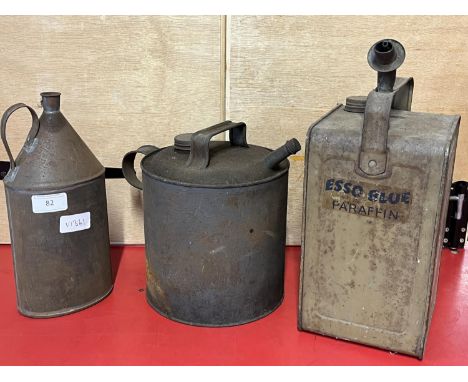 Three vintage cans including Esso. No shipping 