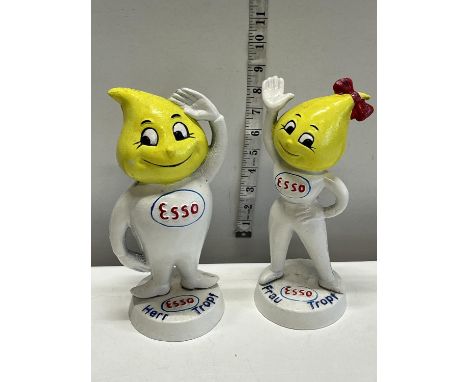 Two vintage cast iron Esso figures 
