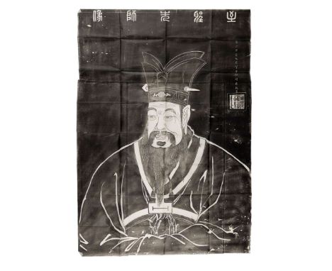  GROUP OF SIX CHINESE 'FIGURAL' INK RUBBINGS  三幅《至聖先師像》、觀音圖、達摩圖及福祿壽圖 水墨紙本 拓片 （共六幅）comprising: three ‘Portrait of Confucius’, 