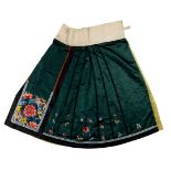 CHINESE SILK EMBROIDERED PLEATED SKIRT AND TROUSERS