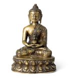 SINO-TIBETAN BRONZE FIGURE OF A SEATED BUDDHA