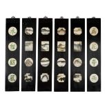 SET OF SIX CHINESE MARBLE INSET 'LANDSCAPE' PANELS