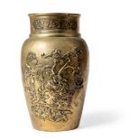 CHINESE BRONZE 'KUI DRAGON AND PHOENIX' VASE