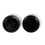 PAIR OF CHINESE BLACK LACQUER CIRCULAR DISHES