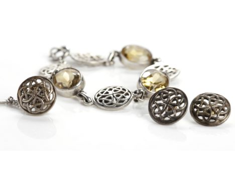 SCOTTISH SILVER BRACELET BY JOHN HART OF IONA
formed by round pierced links with celtic decoration alternated with oval facet