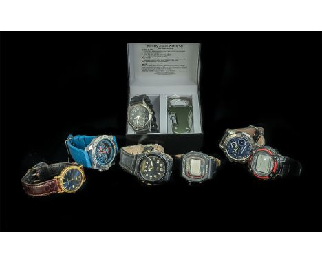 Collection of Gentlemen's Wrist Watches, comprising a boxed Tavistock &amp; Jones watch set, Daniel Hechter watch, Longboard 