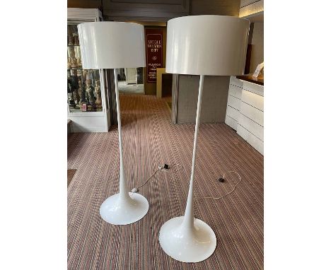 ATTRIBUTED TO FLOS SPUN LIGHT F FLOOR LAMPS, a pair, 169cm H. (2)