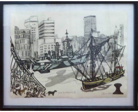 CHRIS ORR MBE RA (English b.1943) 'Black Dog Looking West', 2009, dry block print, limited edition of 10, signed, titled, num