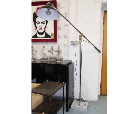 FLOOR LAMP, vintage 1960's Italian with articulating arm, 210cm at tallest.