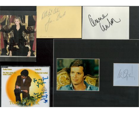 TV/Entertainment signature collection, Simon Ward signed Album page, Donna Air signed colour photo, Anne Archer signed card w
