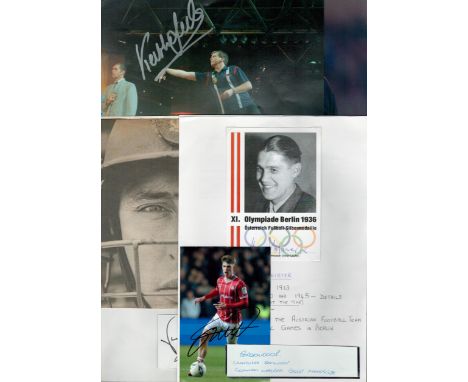 Sport signature collection, Nasser Hussain signed small signature piece, Olympics Shooting Charlotte Kerwood signed album pag
